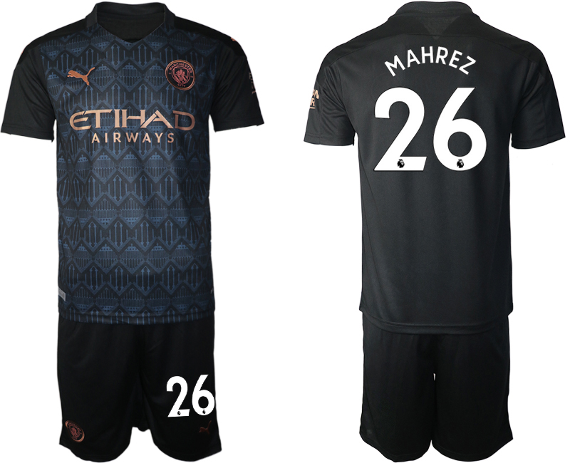 Men 2020-2021 club Manchester City away #26 black Soccer Jerseys